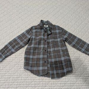 Old Navy Kids Plaid Button-Down Shirt - Brown and Blue